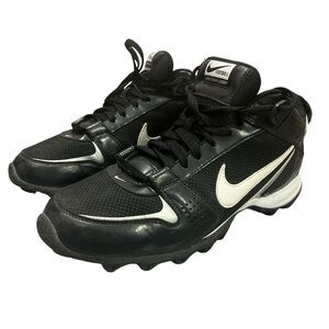 Nike land shark legacy size 10.5 football cleats black and white